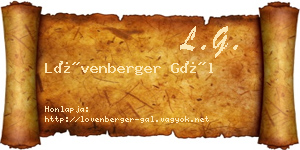 Lövenberger Gál névjegykártya